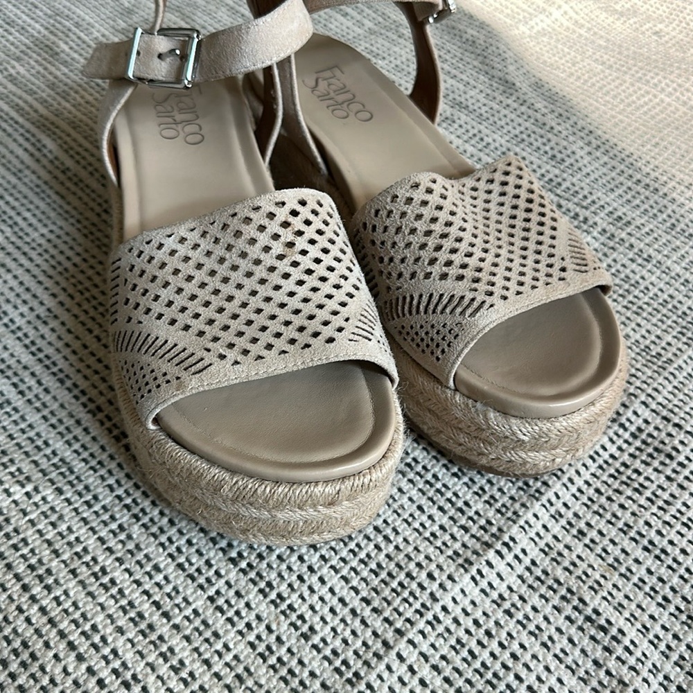 Franco Sarto Tan Wedge Espadrilles